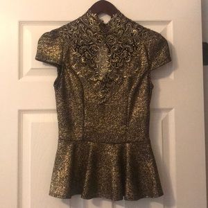 Peplum Gold top